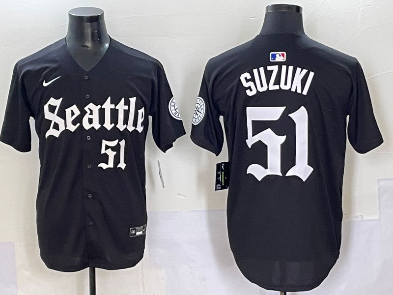 Men 2025 Seattle Mariners #51 Suzuki Five generations Joint Name Nike MLB Jersey style 8->seattle mariners->MLB Jersey